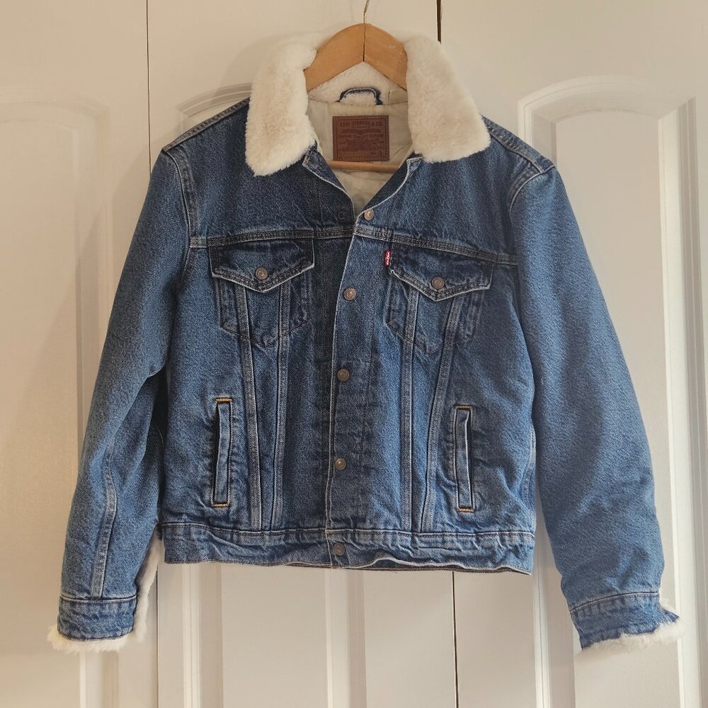 Share Levi's Unisex Size S Original Sherpa Trucker Jean Jacket Vintage Style MSR